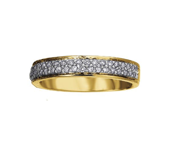 JONC ÉTERNITÉ EN OR 14K 2 TONS SERTI DE DIAMANTS JONC ÉTERNITÉ EN OR 14K 2 TONS SERTI DE DIAMANTS